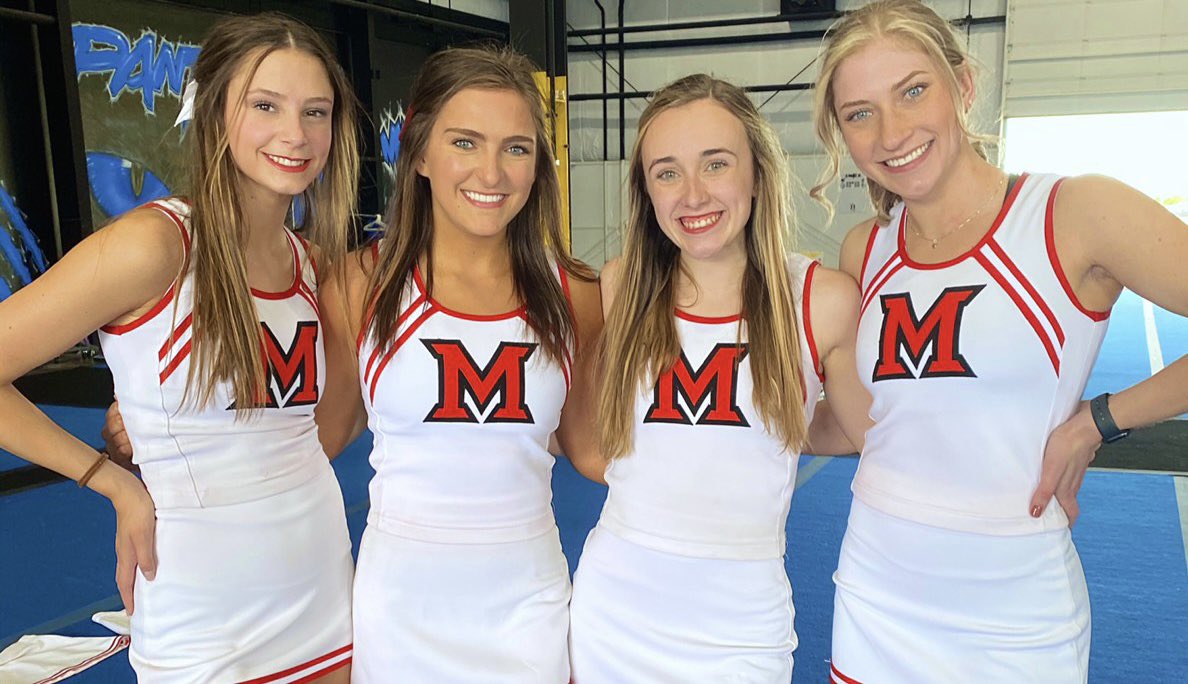 Our two seniors and two alumni!!  💚💛🤍♥️ <a href="/Miami_Cheer/">Miami Cheer</a> you have fantastic representatives