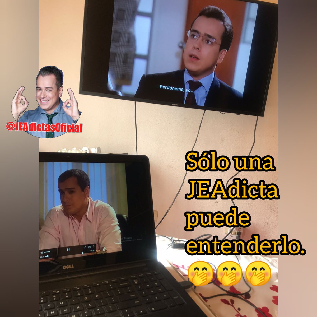 JEAdictaOficial's tweet photo. Ver a nuestro @jeabello al mismo tiempo en dos personajes que te encantan, no tiene precio. 😍😍
.
.
.
#JorgeEnriqueAbello #JEAdictas #JEAbello #JEA #YSBLF #BettyLaFea #ArmandoMendoza #AntonioAndrade #LCYEC https://t.co/bFd225eQ2X