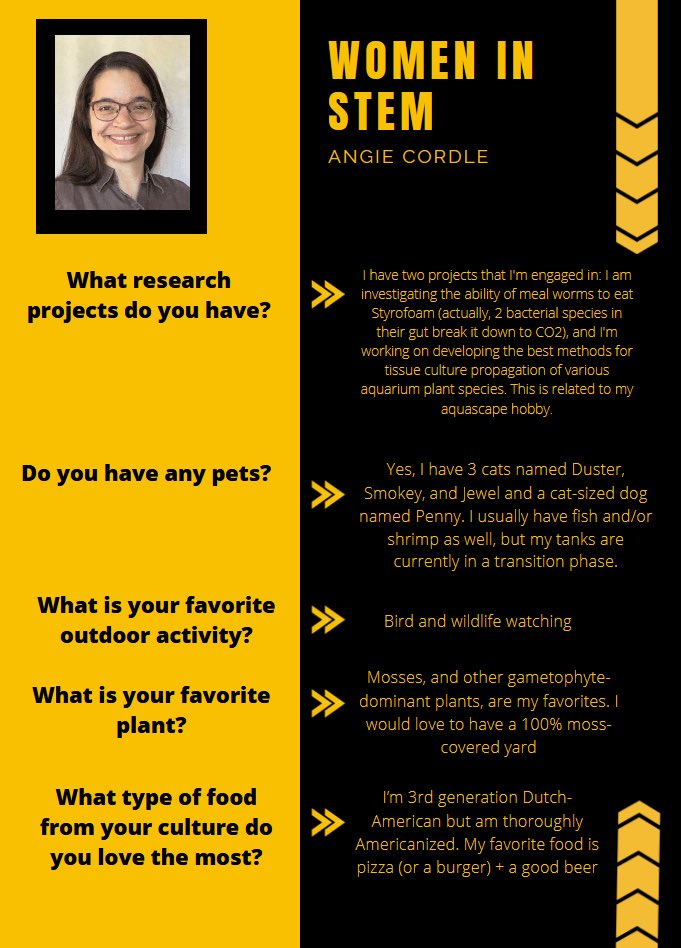 uiowabiodei's tweet photo. The UI Department of Biology DEI is proud to present this week’s women in science spotlight! Angie Cordle is one of the instructional service specialists for the Department of Biology. She is a wonderful educator for Fundamentals of Genetics and teaching internships in biology. https://t.co/gTHpdcHKFX