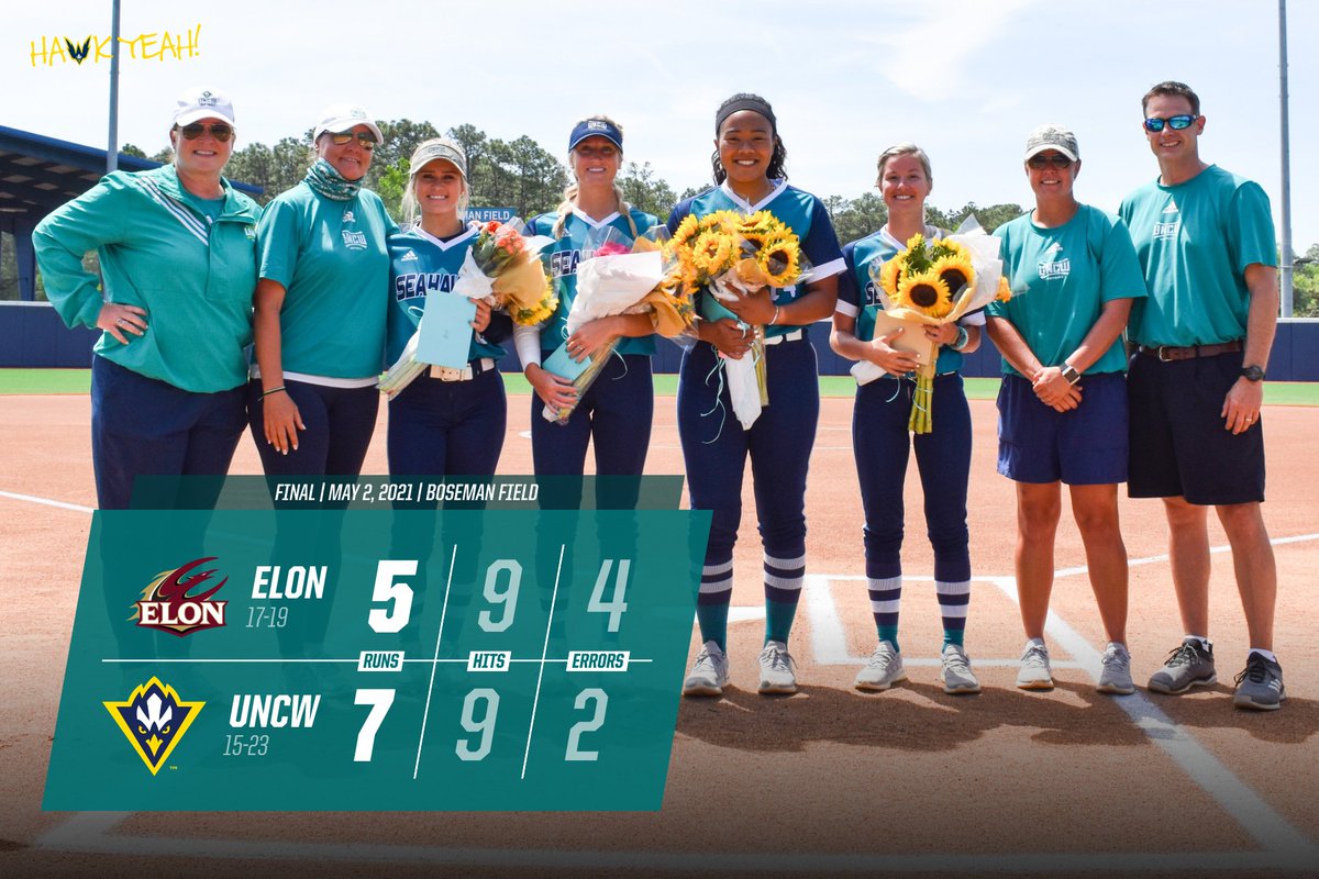 UNCWsoftball's tweet photo. [RECAP] Seahawks Send Seniors Out in Winning Fashion With 7-5 Comeback Victory Over Elon 

📝 https://t.co/0M4oAugCHr

#HawkYeah https://t.co/9FT4GyG07L