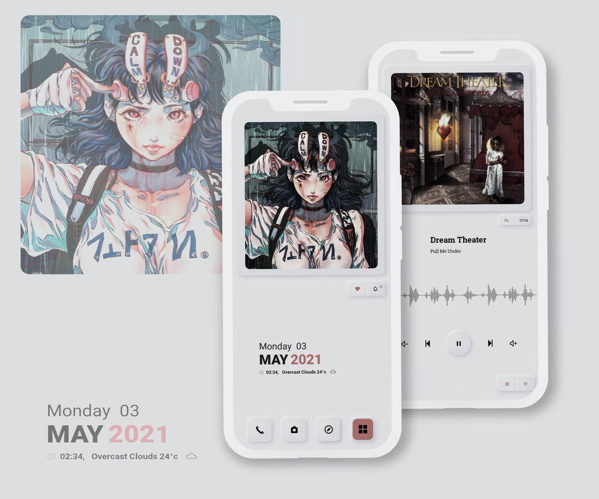 suryanamblass's tweet photo. Test Mock up with :
Klwp @Anderso63778944 
Wall @Pinterest 
H2i Template concept by Me https://t.co/6yr445aZ1j