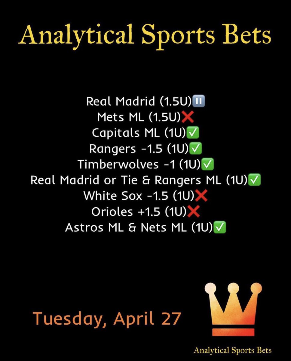 Analytical Sports Bets (@analyticalbets) on Twitter photo 