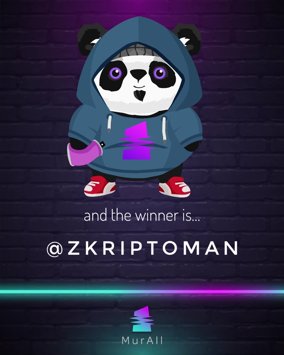 MurAll_art's tweet photo. And the winner is...
https://t.co/aWewqhnXtp

@ZKriptoman 🥳🎉 Congratulations! You are now the proud owner of this ultra cute, ultra rare, 1 of a kind Nft Panda🐼! DM us to arrange its safe transit to your wallet 😉 https://t.co/lujH4vEftH