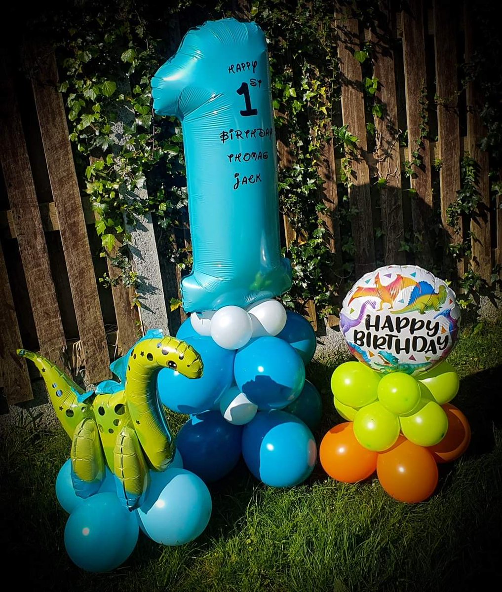 1st Birthday Arrangement for a little man turning one 💙🦕🐉💚 #HappyBirthday #birthday