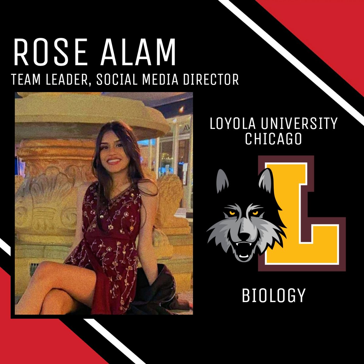 In honor of our yearbook seniors, congratulating Rose Alam, Team Leader and Social Media Director, who is going to major in Biology at Loyola University Chicago! ❤💛