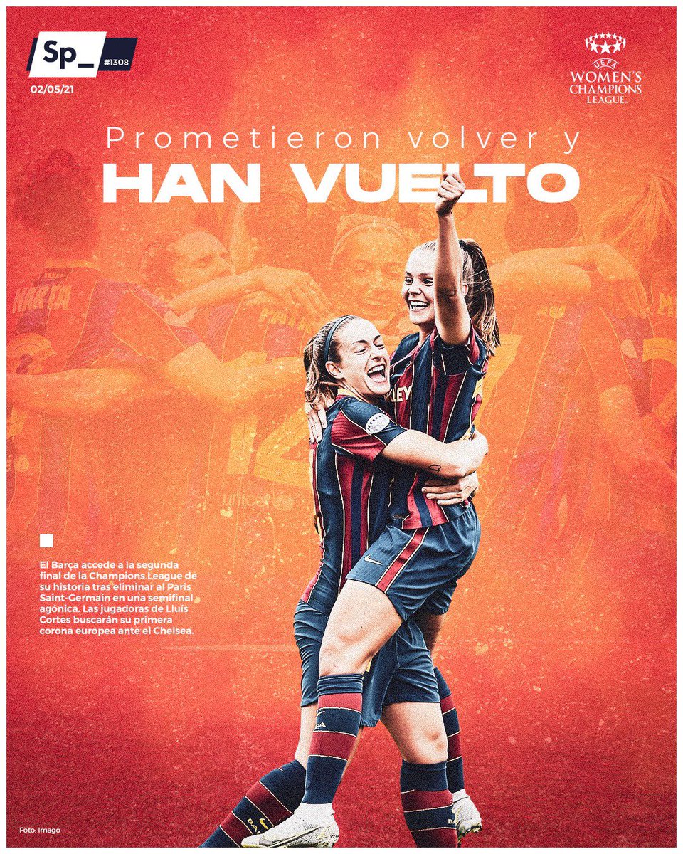 SpheraSports's tweet photo. 🗞 #PortadaSp_ al @FCBfemeni. Ya lo dijo el maestro Sabina: ‘nos sobran los motivos’. 

Felicidades a unas futbolistas EXTRAORDINARIAS y a un grandioso entrenador como es @Llcortes14. ¡Bravo! https://t.co/dRn1Muow9q