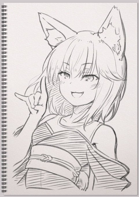 スケブ素材集の使用例はこんな感じですね。結構アナログ感出ると思います。
https://t.co/pqBF2braGF 