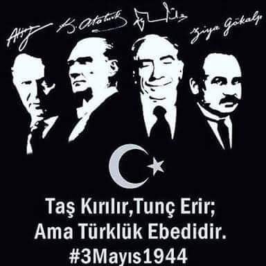 İçlerinde milli şuur ve iman ateşinin hiç sönmeyen ve Türk milliyetçiliği tarihinin altın sayfalarını oluşturan ülkü devleri, başta Başbuğ Alparslan Türkeş ve Nihal Atsız ile daha birçok Türk milliyetçisini rahmetle anıyoruz
3 Mayıs Bayram Değil !
Milli Bir Şuurun Ayaklanmasıdır.