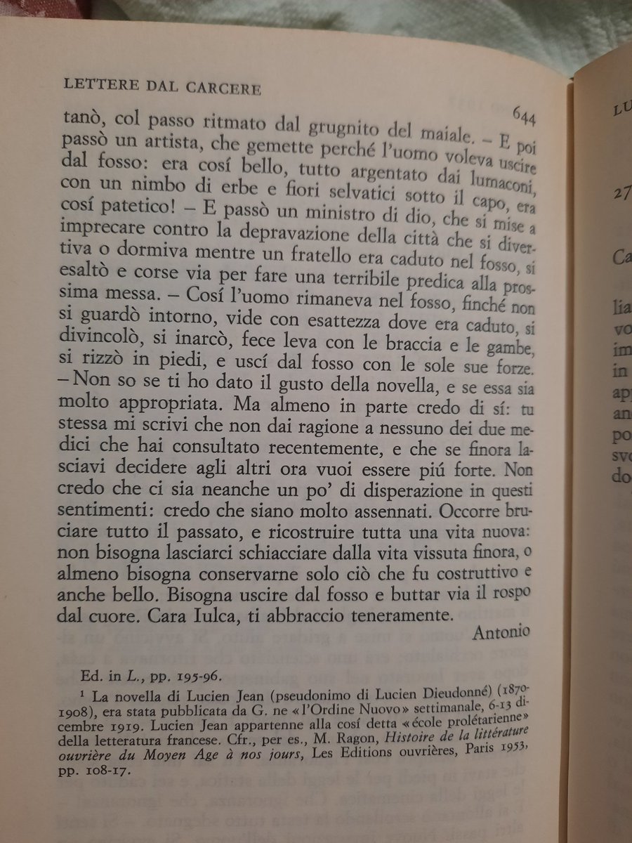 soniaciardo_'s tweet photo. -bisogna uscire dal fosso e buttare via il rospo dal cuore-

"occorre bruciare tutto il passato, e ricostruire tutta una vita nuova: non bisogna lasciarci schiacciare dalla vita vissuta finora, o perlomeno bisogna conservarne ciò che fu costruttivo e anche bello."
Antonio Gramsci https://t.co/vk5ptsWUMq