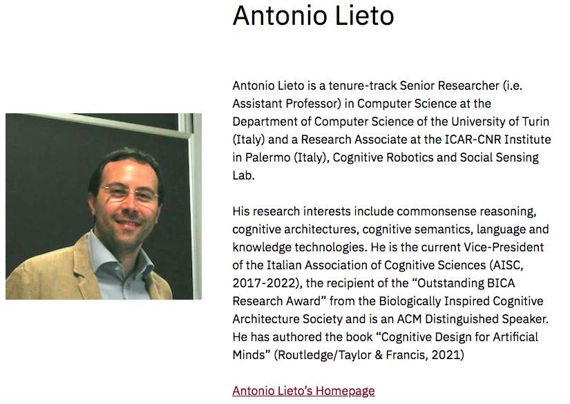 antoniolieto's tweet image. Really glad to be one of the speakers at VISCA 2021 (Virtual International Symposium on Cognitive Architecture). Thanks to @john_e_laird for the invitaton visca.engin.umich.edu 

#cognitivearchitectures #artificialintelligence #cognitivemodelling #cognitivesystems #visca2021
