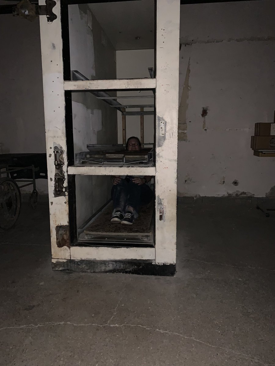 Never let it be said that Hannah will not take one for the POGS team. She was not alone on this slab in the morgue at Waverly Hills. Groans, and an icy touch on the leg were her reward!!! #paranormalinvestigation