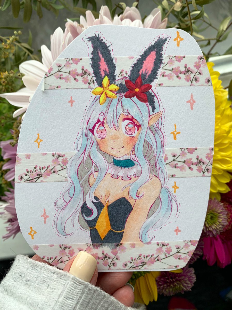 MissRoseChu's tweet photo. A little gift for a friend of a cosplay she did at Easter 🐣 #corrin #corrinfireemblem #fireemblem #copicmarkers #washiart https://t.co/P9Z8G1F2kf