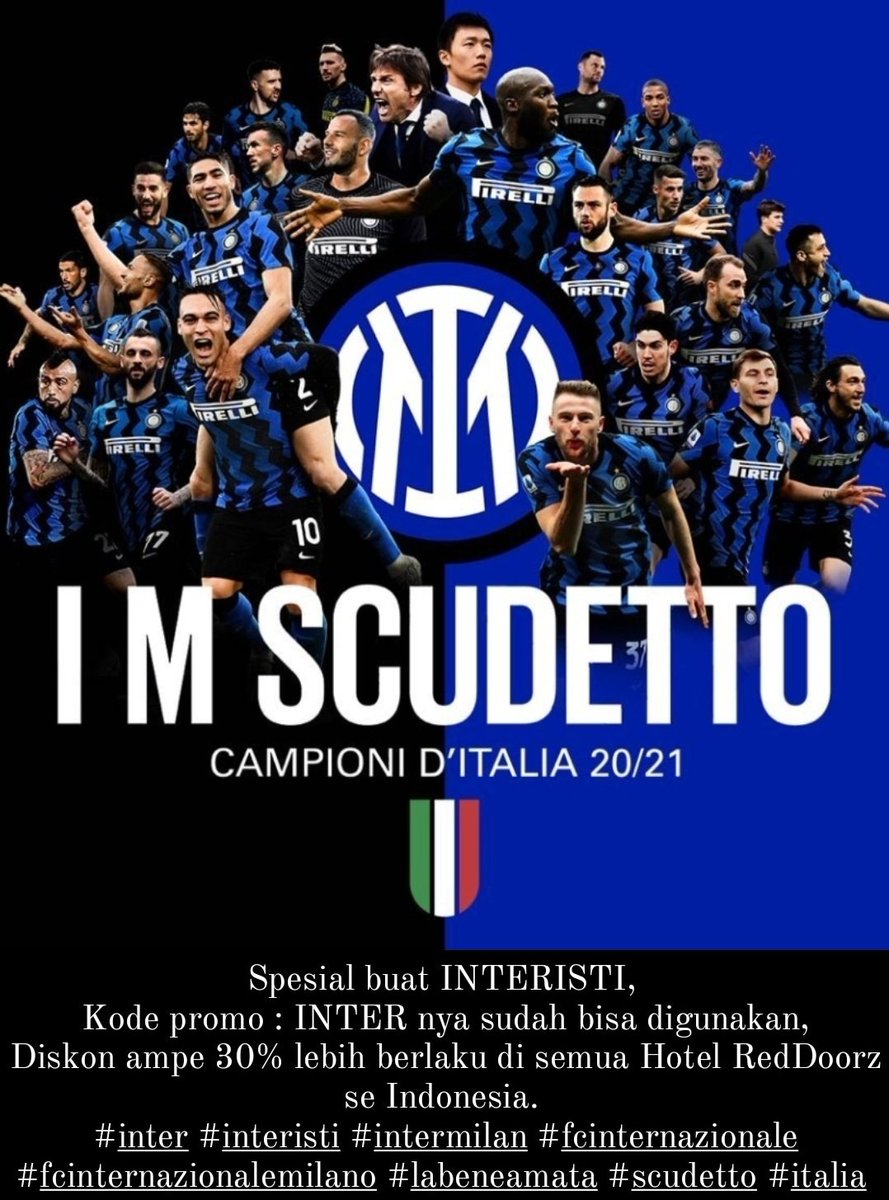 Spesial buat INTERISTI, 
Kode promo : INTER nya sudah bisa digunakan,
Diskon ampe 30% lebih berlaku di semua Hotel RedDoorz se Indonesia. 

#inter #interisti #intermilan #fcinternazionale #fcinternazionalemilano #labeneamata #scudetto #italia