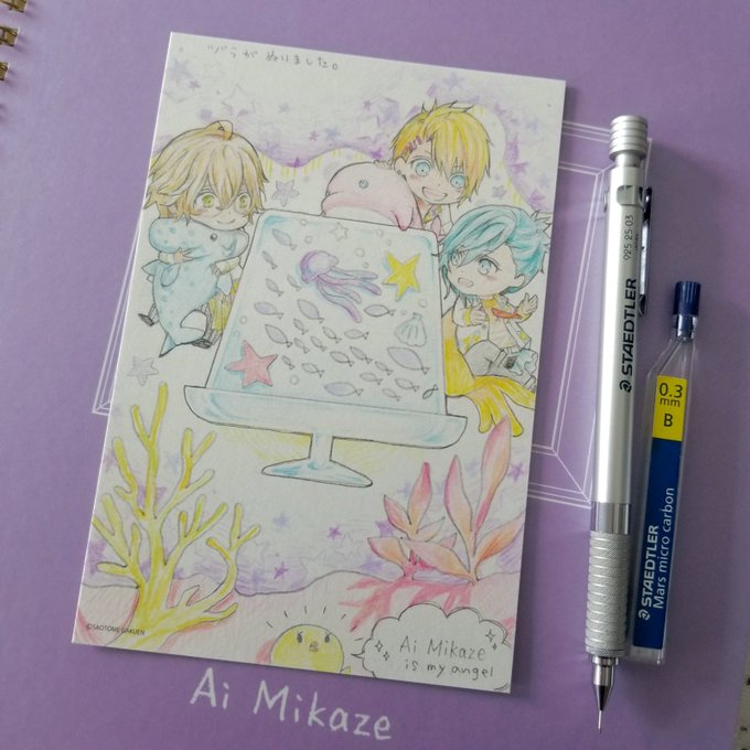 水族館3人で行けたかな☺️💜💛💗
素敵な企画のおかげで色鉛筆の表現の幅広さに出会えました。もっと上手に塗れるようになりたいな。
これからもよろしくおねがいします✏️
 
#DRAW_A_DREAM 