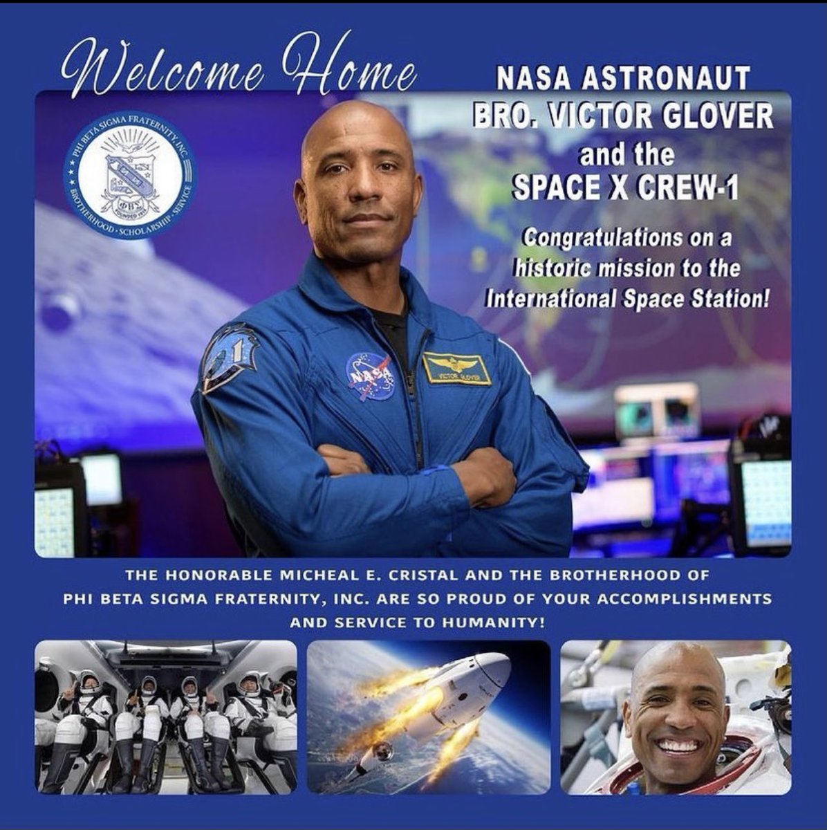 EpDeltaSigma's tweet photo. Congratulations on a successful mission. #GOMAB #SigmaMan #NASA #PBS #1914 #ProudSigma https://t.co/469LDuEmeo