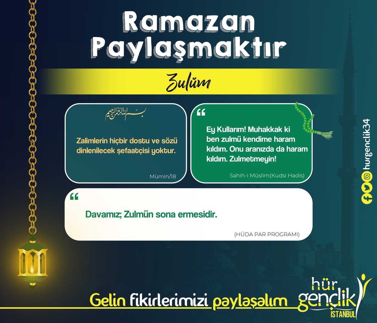 HurGenclik34's tweet photo. 🌙 2 1. G Ü N 🌙
#Ramazan
#Zulüm https://t.co/1vb9hYgDVW