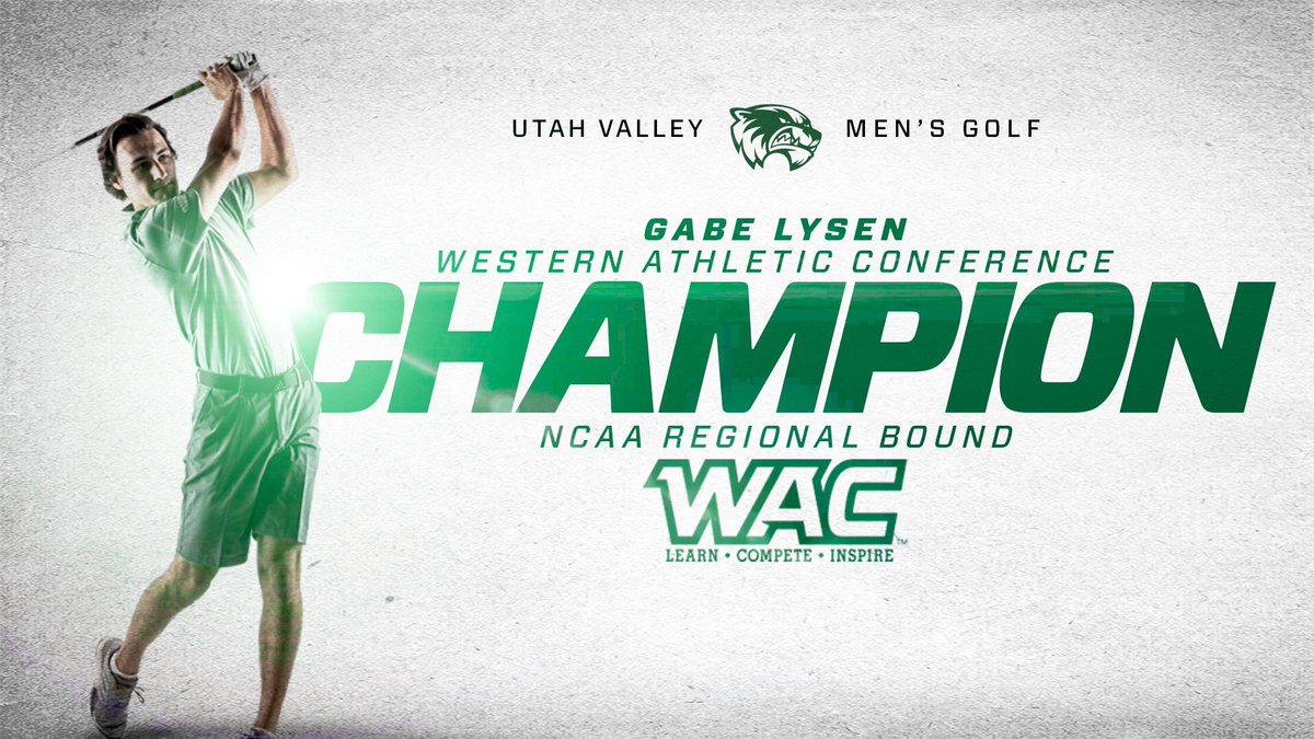 History made! Gabe Lysen becomes the first golfer in UVU history to win the WAC Men’s Golf Individual Championship. Lysen will represent the Wolverines as he advances to the NCAA Tournament. 

#UVUgolf #UVU #WACmgolf #NCAAgolf