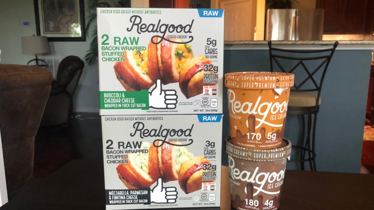 2centchicks's tweet photo. Today I’m trying Realgood Bacon Wrapped Stuffed Chicken and Realgood Ice Cream. If you eat low carb you are going to want to check out my review. @Realgoodfoods_ #realgoodfoods #realgoodicecream
https://t.co/eWtLvR6b2T https://t.co/K4UbiVxLHR