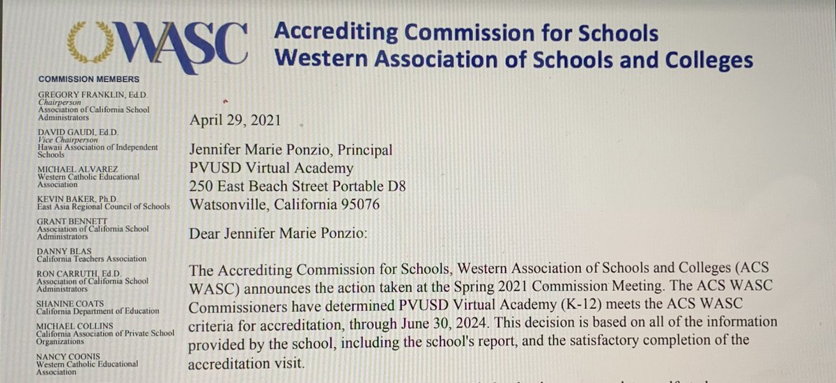 It’s Official! <a href="/pvusdvirtual/">PVUSDVirtualAcademy</a> earned a 3 Year WASC Accreditation! Thank you to the entire school community for your collaboration in building our school program! <a href="/BobbieGrennier/">bobbiegrennier.bsky.social ♥</a> @afernandezPVHS <a href="/Amfoxenberg/">Aaron Bielenberg🎼🎹🎻📟🧮📈📉📊🗺️🏉</a> <a href="/KarenMa03961401/">Karen Manriquez</a>