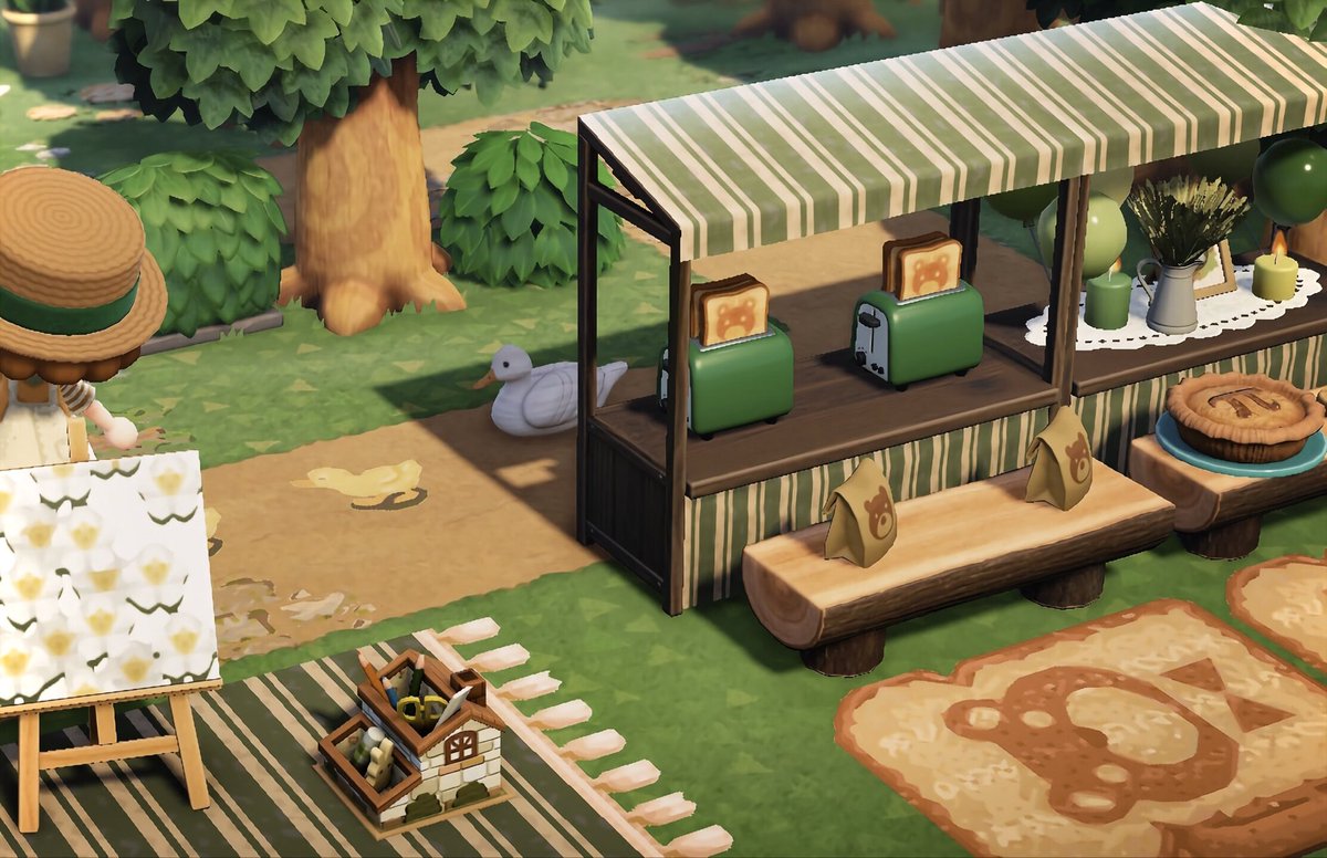 tabane_mori's tweet image. くまトースト屋さんopen🧸🍞
#AnimalCrossing #ACNH