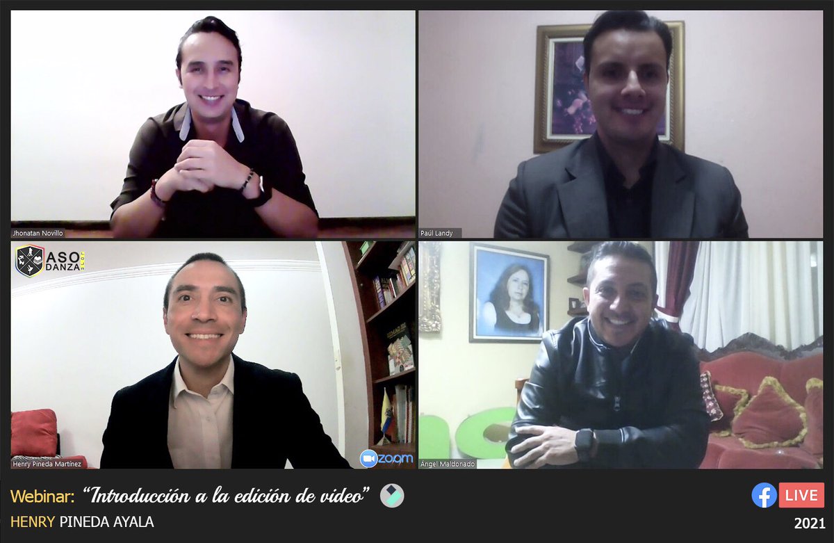 asodanza's tweet photo. Gracias a quienes se conectaron a nuestro #Webinar “Introducción a la edición de video” presentado brillantemente por el maestro @HenryFePineda de @super_ritmo 🖥

📌 Mírala nuevamente en nuestra Fanpage de Facebook de Asodanza Loja.
Hacemos #arte desde el sur del #Ecuador 🇪🇨 https://t.co/XcMYa07uEH