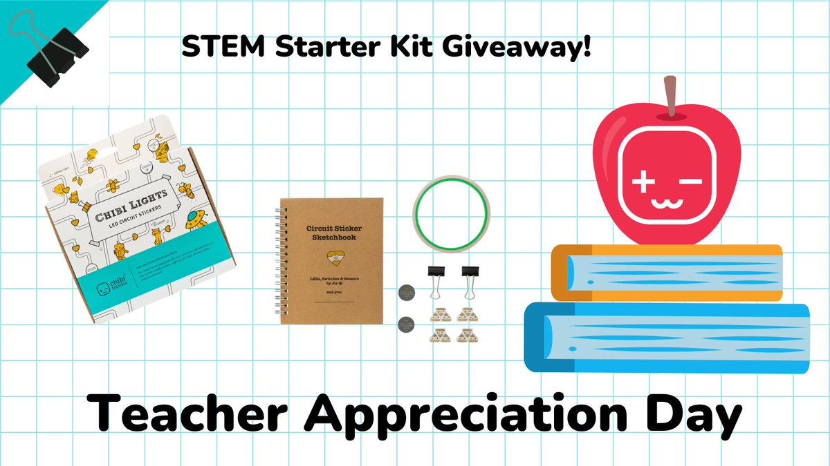 chibitronics's tweet image. Today is Teacher Appreciation Day! We&apos;re celebrating by giving away a STEM Starter Kit to the first 100 teachers  to use the special discount code in our shop. Get all the details at: chibitronics.com/2021/05/03/chi… #TeacherAppreciationDay #chibitronics