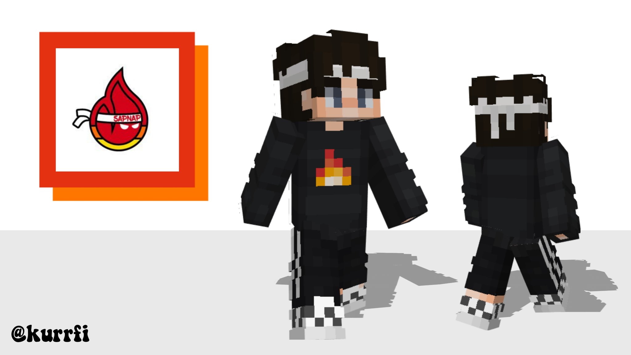 kurfi on X: Sapnap Re-brand Minecraft Skin! x @sapnap x @sapnapalt skin  download :  I might do a default sapnap skin with  the white shirt on top of that black (