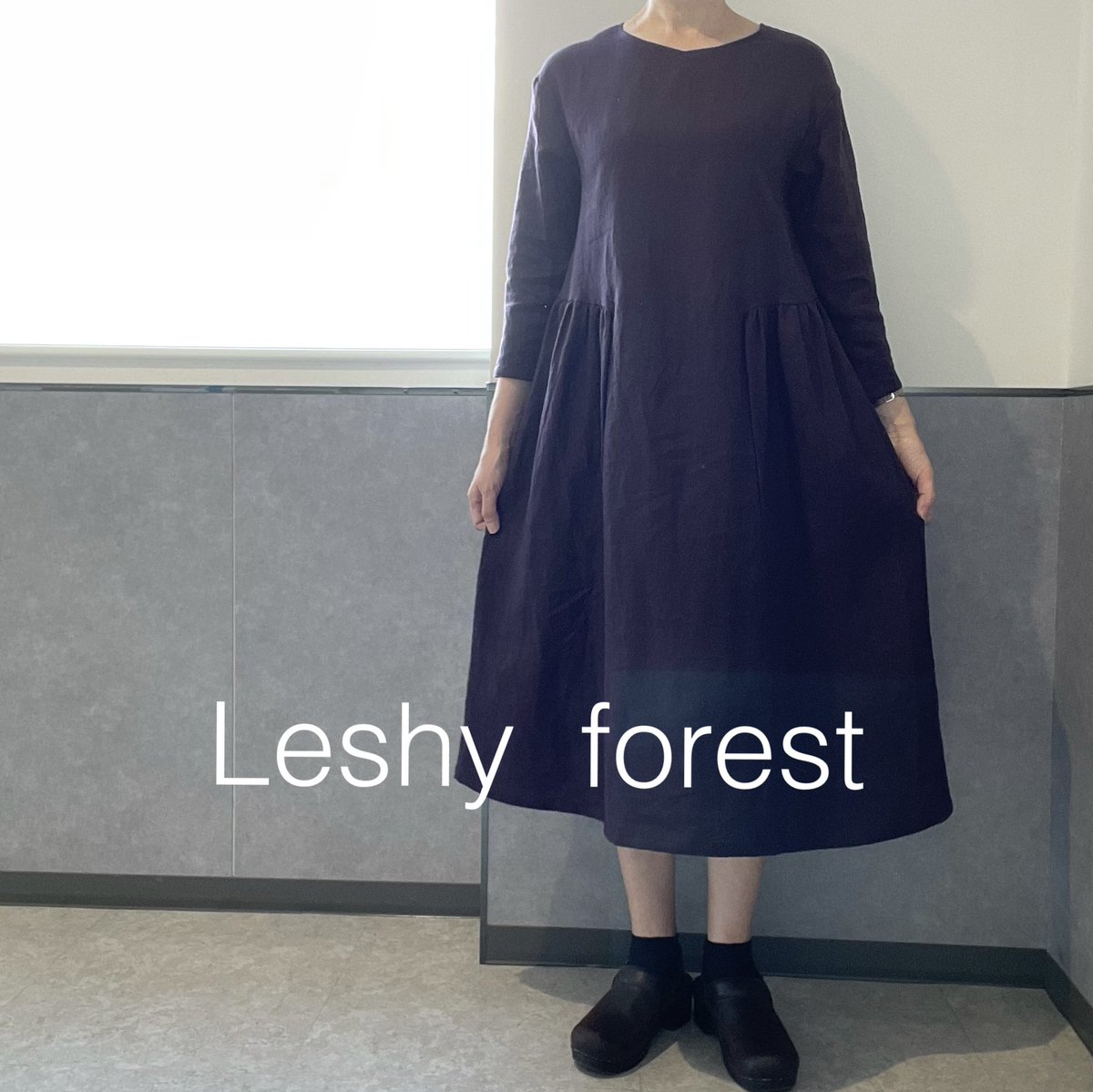 L eshy forest  麻ワンピース（日本製）