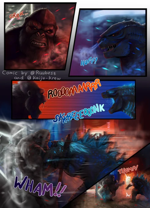 How Godzilla vs Kong fight should have ended.
I'm proud to announce my very first collab with @_kaijukrew_. We've spent a long time on it, and we're excited to finally share it with you guys! Heck YEAH!! (1/2)
#Godzilla #GodzillavKong #Kong #ゴジラ 