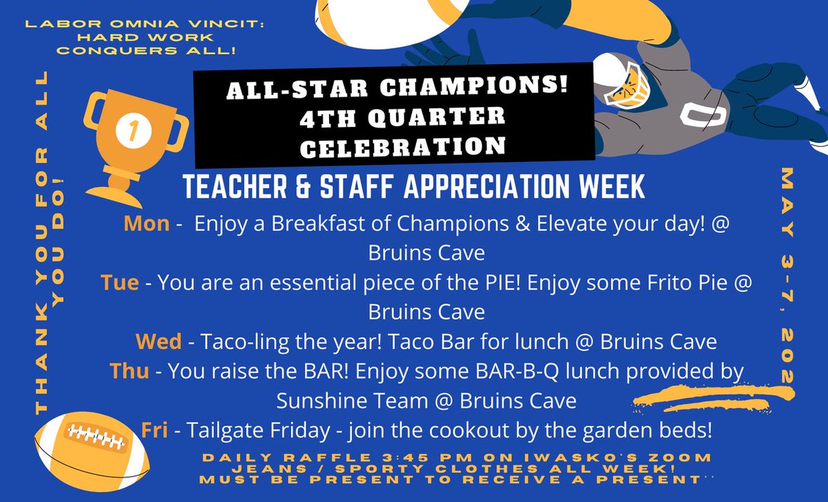 Alicia_Iwasko's tweet photo. At @BlantonBruins we love our #Teachers and Staff and we want to celebrate them all week! #TeacherAppreciationWeek #DallasISD #SoutheastNetwork https://t.co/kDoQagp7h8