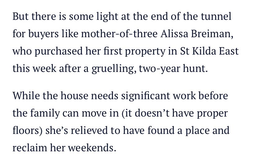 lisastrahan84's tweet photo. I’m sorry, it’s going to take us two years to find a house and even then there’s no guarantee it will have FLOORS?! #melbourne #realestate https://t.co/vtyCEMohpI