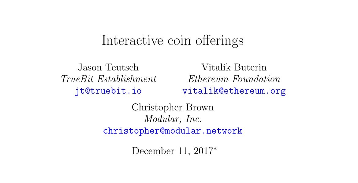 Take a look at this information where Vitalik describes the ICO model similar to  $TRU below, it’s worth it  https://people.cs.uchicago.edu/~teutsch/papers/ico.pdf