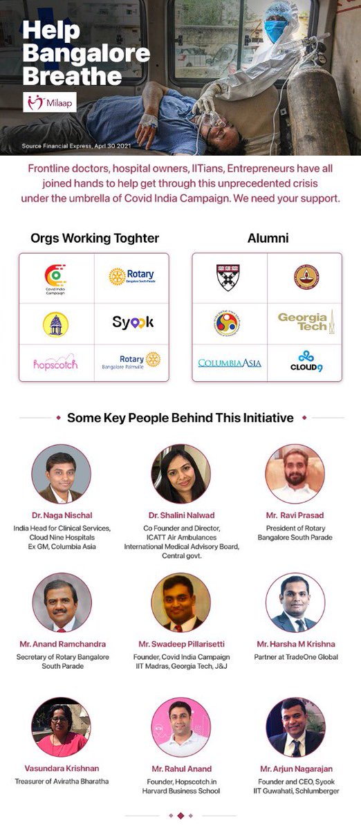 kolari's tweet photo. As India fights and recovers from the ongoing crisis, please donate to the Help Bangalore Breathe efforts:

https://t.co/vnxJnXzu2C

A number of decentralized efforts are in play across the country. I am familiar with the plan by this team with a heightened sense of urgency. https://t.co/6vFZzjvsbM