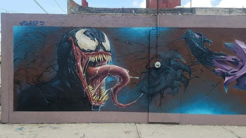 Venom Mural Spiderman política mexicana TierraGamer