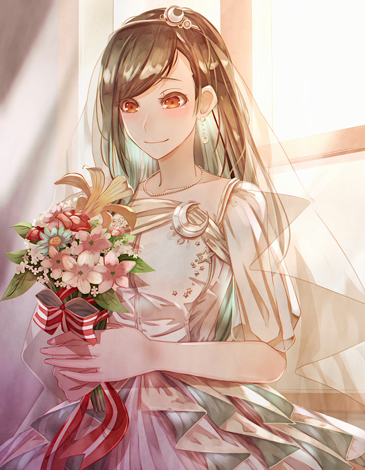 「closed mouth wedding dress」 illustration images(Oldest)