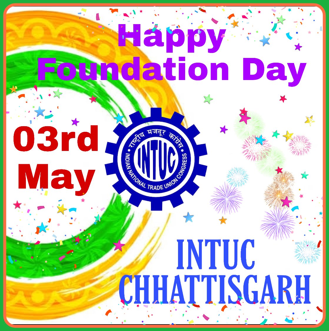 CgIntuc's tweet photo. इंटक संगठन के स्थापना दिवस 03मई की हार्दिक शुभकामनाएं --- छत्तीसगढ़ इंटक
@INTUCnational @Deepak_INTUC @SanjayINTUC https://t.co/prxKspg2aV