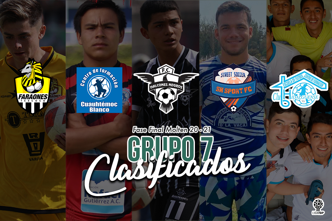 ¡CLASIFICADOS GRUPO 7!

Los 5🎟del G7 que dan acceso a la fase final <a href="/MoltenMex/">Molten México</a> ya tienen dueño:

1.- <a href="/faraonestexcoco/">@faraonestexcoco</a> 💛 
2.- #CentrodeFormaciónCuauhtémocBlanco ⚽️
3.- <a href="/HalconesNegrosF/">Halcones Negros FC</a> 🖤 
4.- #SKSPORTStreetSoccer 🔥
5.- <a href="/clubhidalguense/">Club Hidalguense</a> 💙

¿Están listos 🏆?

#CrecemosJuntos