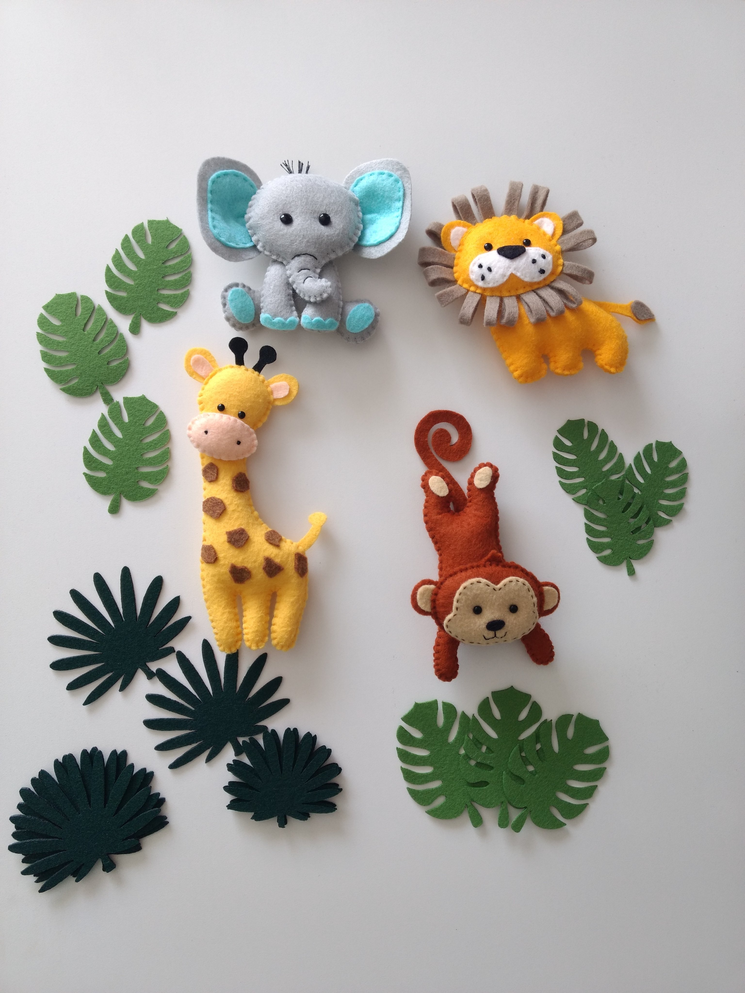 Ten Little Bees on X: Felt animals Safari animals Stuffed animals Felt  décor Jungle animals felt Handmade felt toys Zoo animals    / X