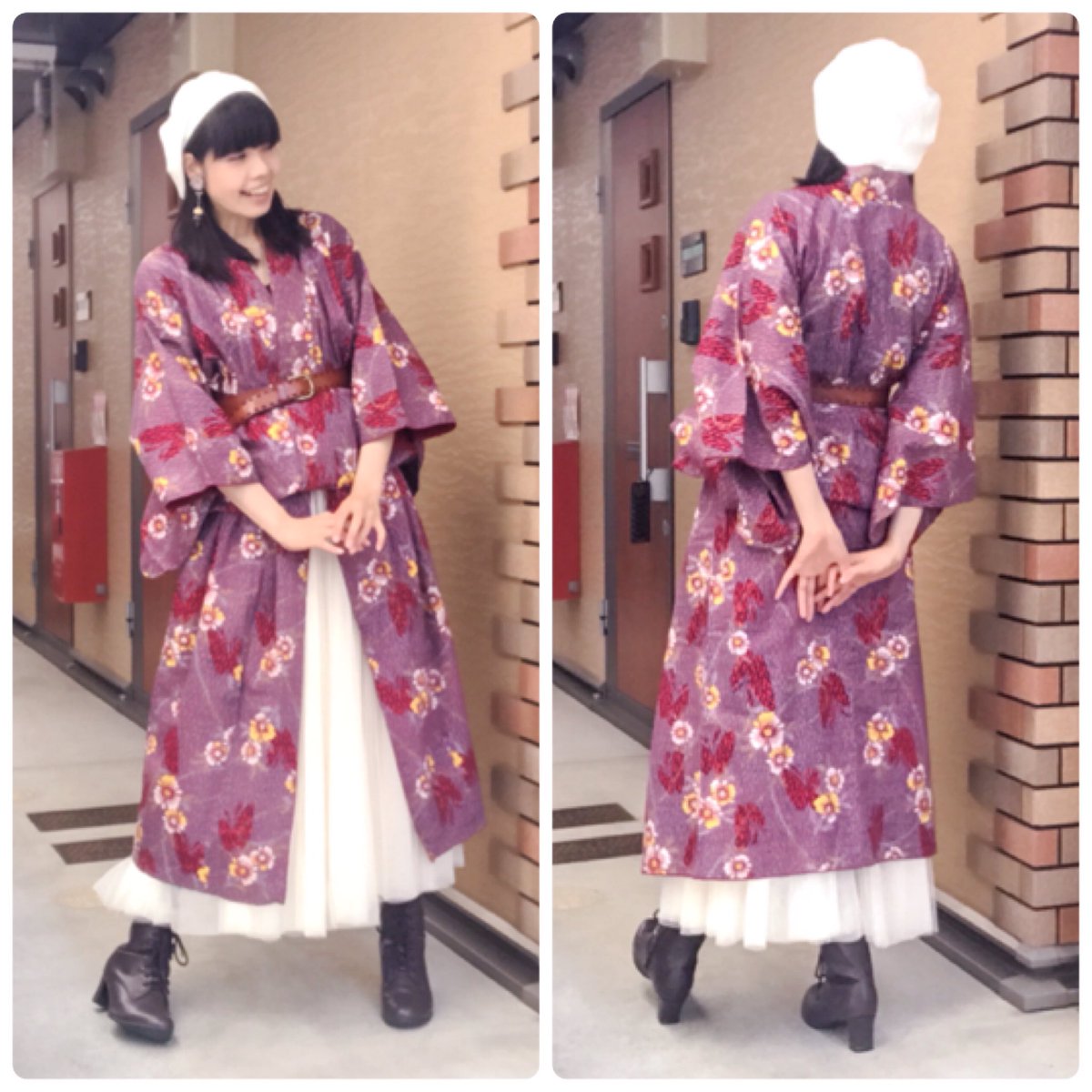 Kaeri Fm五條 和洋折衷コーディネーター در توییتر 5月3日のコーデ 今日はガーリーに ヽ やっぱチェックはかわええな ワンピース風に着てみた 楽ちんだわ 令和装 着物女子 普段着物 和洋折衷コーデヰネヱト 着物コーディネート Kimono 和洋折衷