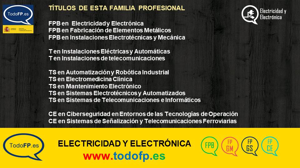 todofp's tweet photo. #EstudiaFP Familia profesional de Electricidad y Electrónica: consulta cada ficha para ver todas sus posibilidades (normativa, plan de formación, dónde estudiarlo, inserción laboral, perfiles profesionales, etc) ⬇⬇⬇
https://t.co/YySrYOgZx6 https://t.co/11FgzYHHlT