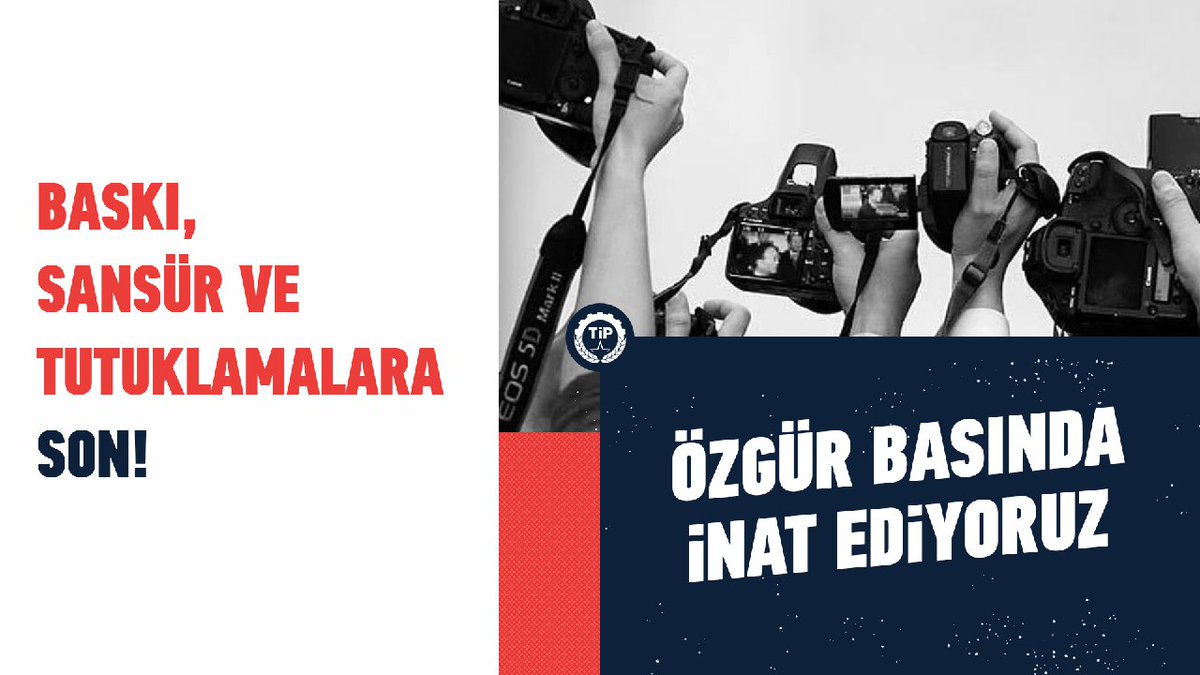 Özgür basın yoksa halkın haber alma özgürlüğü de yoktur.

Gerçeğin peşindeki gazetecilerin #3MayısDünyaBasınÖzgürlüğüGünü'nü kutluyor, gazetecilere yönelik baskı, sansür ve tutuklamalara karşı özgür basında inat ediyoruz.

#basınbelada