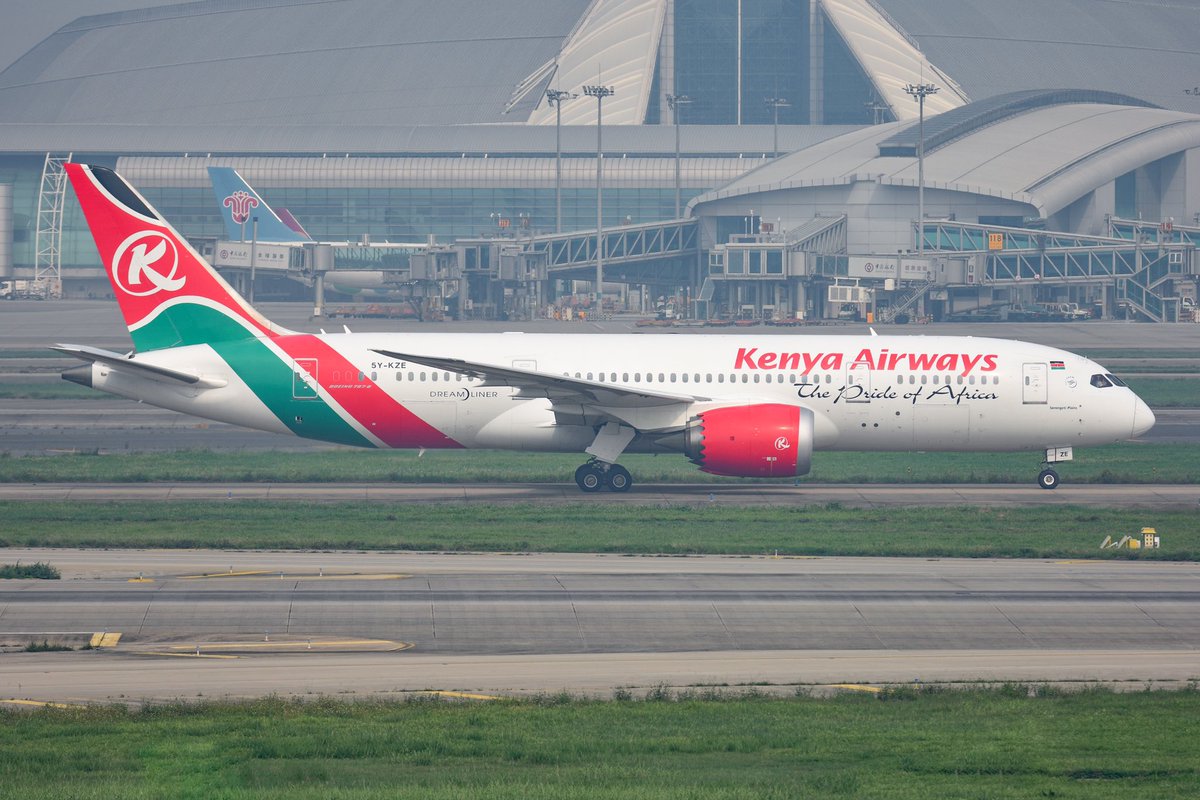 5Y-KZE #kenyaairways #boeing787 #nairobi #guangzhou