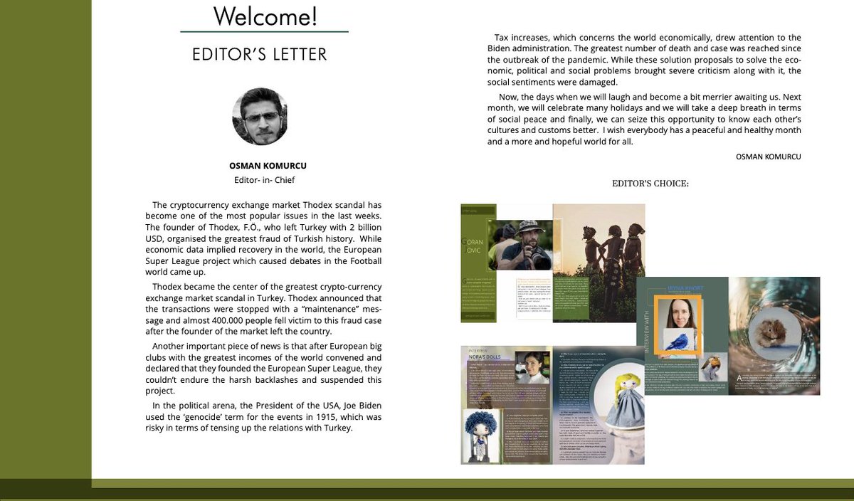 THE HALL (@thehallmag) on Twitter photo EDITOR'S LETTER!
<a href="/komurcuosman/">Dr Komurcu Osman</a>
May 2021 Editor's Letter! Our new issue is NOW OUT & AVAILABLE TO BE READ FOR FREE!
#Read the idea behind the cover design on the #Editor’s #Letter page! We are a #monthly #digital #magazine, valuing #freedom of #speech and #creativity for all. EDITOR'S LETTER!
<a href="/komurcuosman/">Dr Komurcu Osman</a>
May 2021 Editor's Letter! Our new issue is NOW OUT & AVAILABLE TO BE READ FOR FREE!
#Read the idea behind the cover design on the #Editor’s #Letter page! We are a #monthly #digital #magazine, valuing #freedom of #speech and #creativity for all.