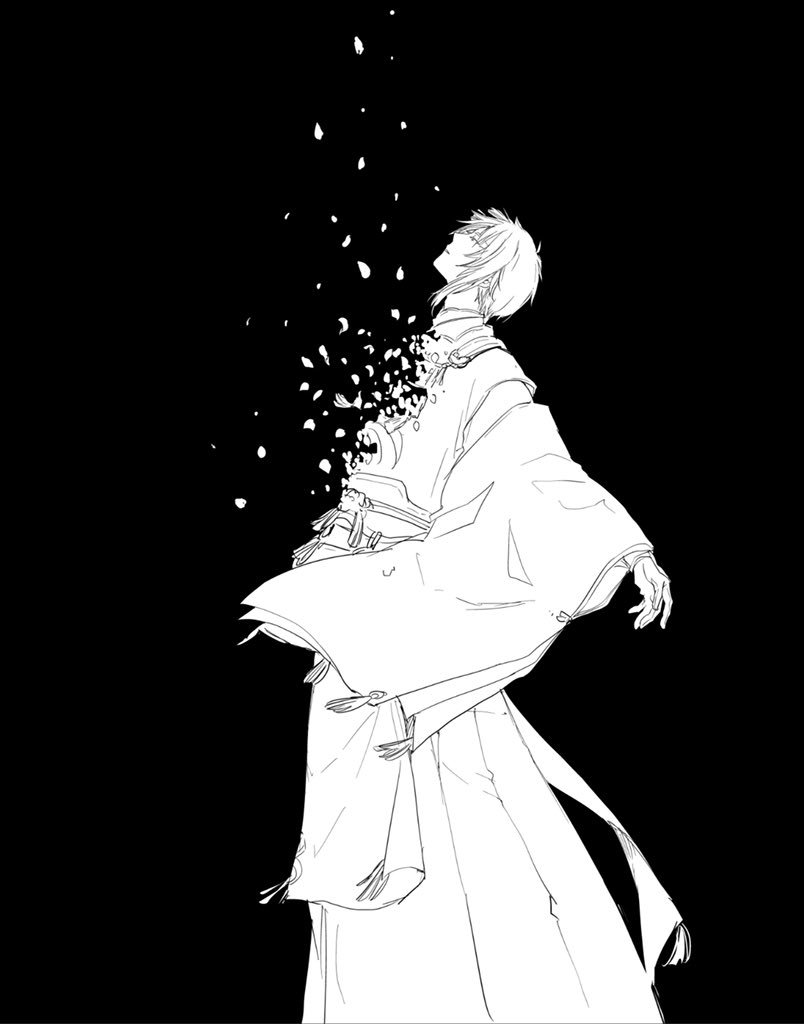 三日月宗近(刀剣乱舞) 「刀ステ5周年おめでとう!落書きも再掲 」|はんぺんのイラスト