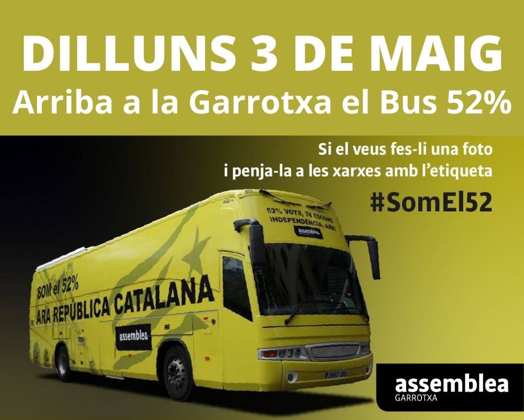 Fem visible la nostra majoria!!! 
Si el veus fes-li una 📸 i penja-la a les xarxes amb l’etiqueta:
#SomEl52
#assembleanacionalcatalana
#Garrotxa