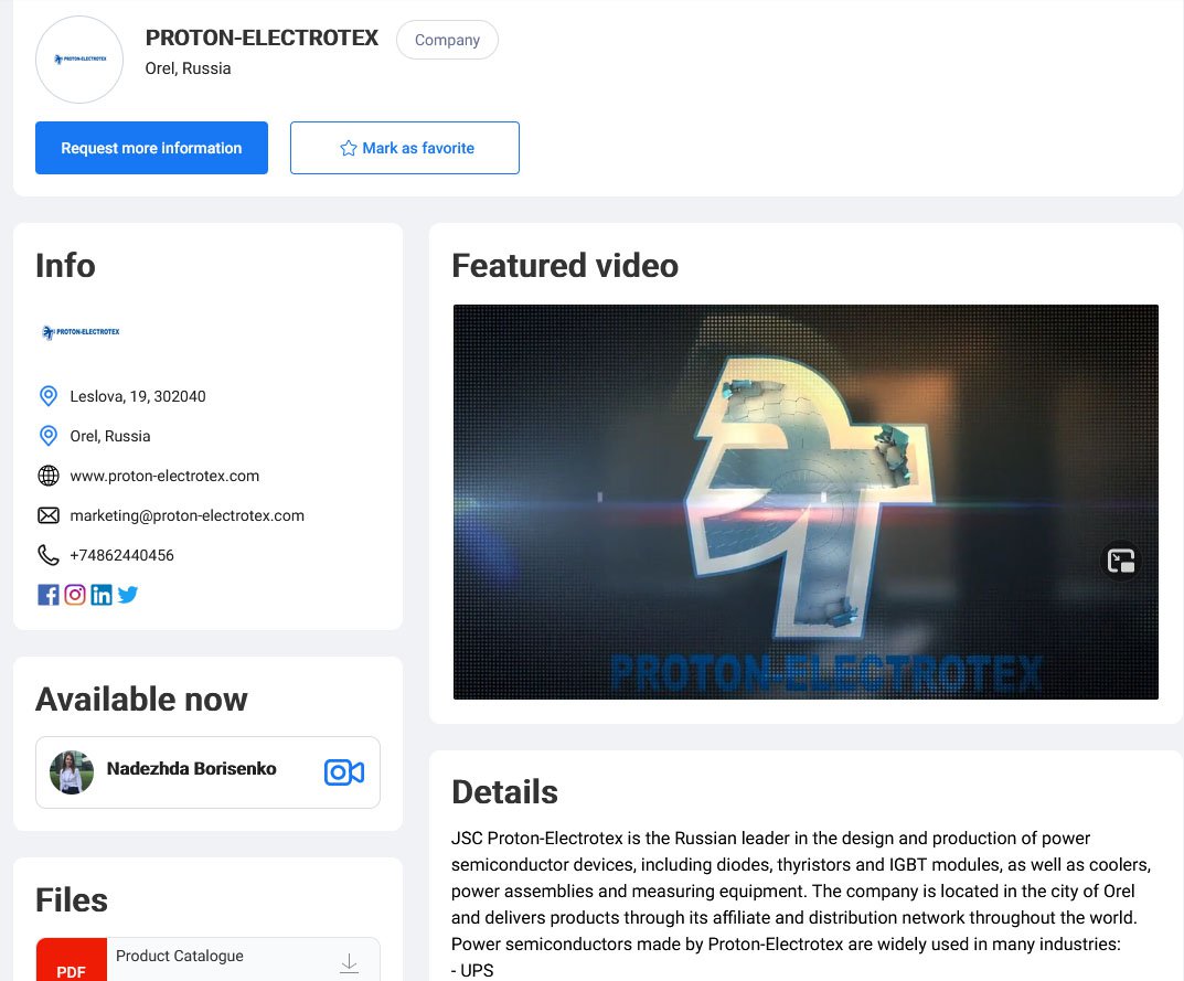 proto_electro's tweet image. PCIM Starts Today!

Today the team of Proton-Electrotex begins its work at the largest exhibition in the world of power electronics, the PCIM Europe.

Our virtual booth - talque.com/app#/app/ngx/o…

You can register for the exhibition for free on the official website of the event.