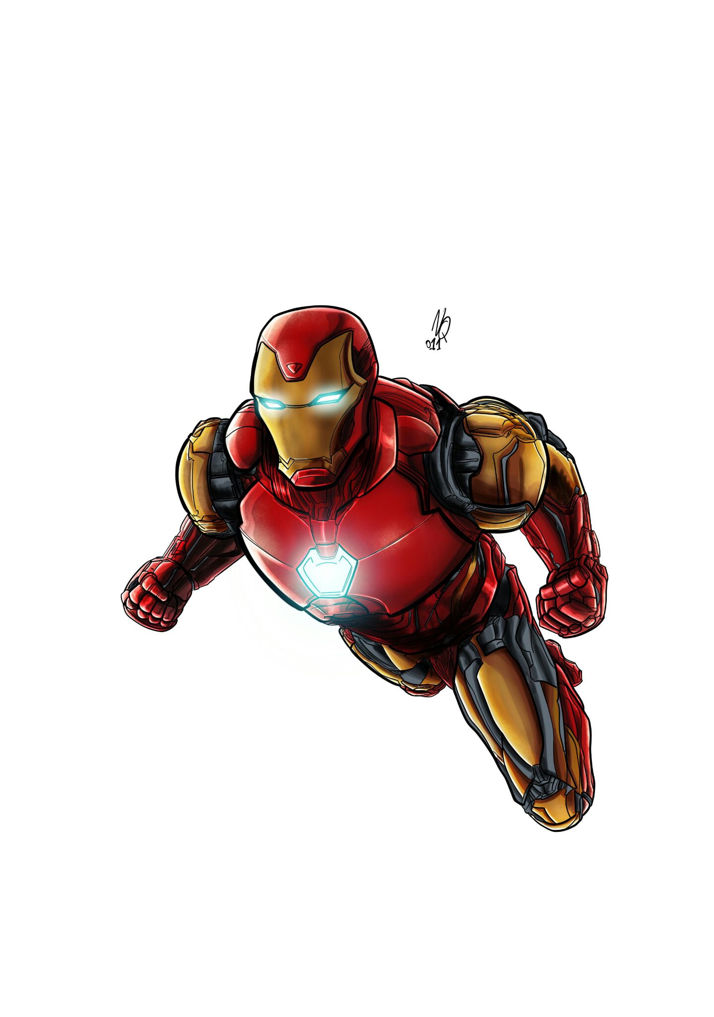 Iron Man fly Drawing free image download