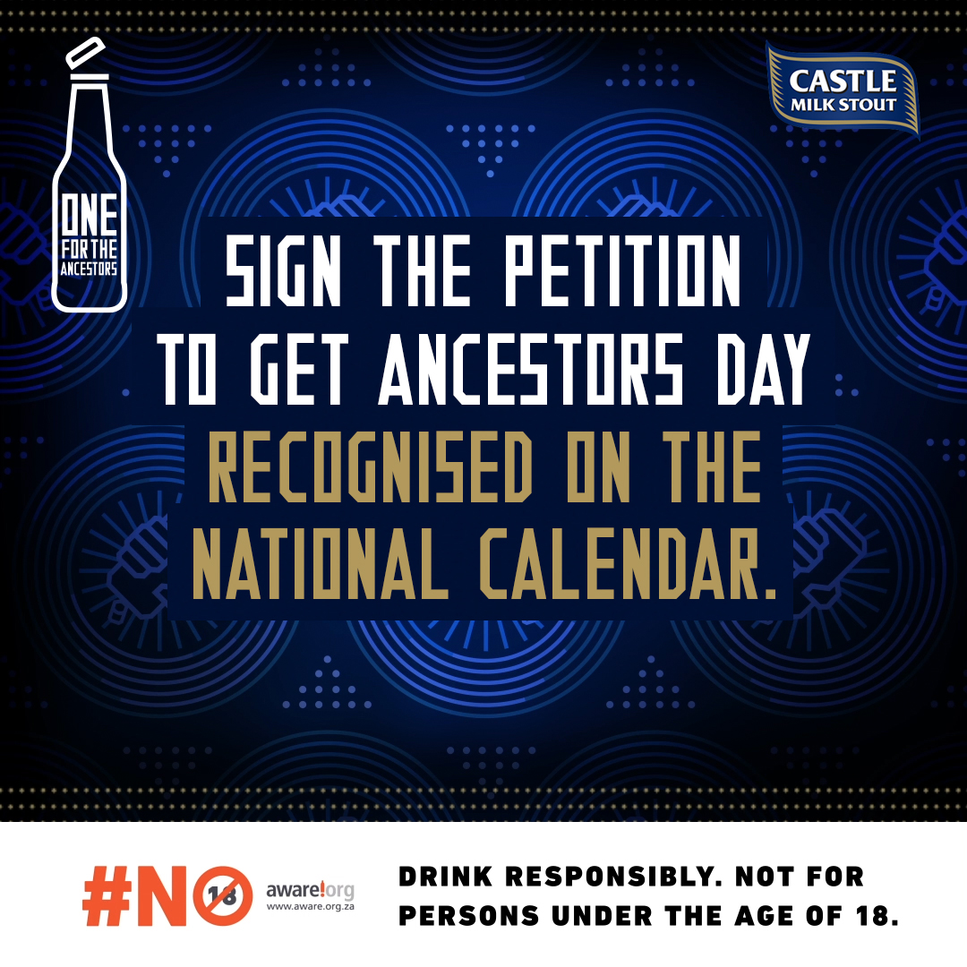 CastleMilkStout's tweet image. Ma-Afrika, the entries showing how you honour your ancestors have been incredible! While the conversation around #AncestorsDay has been insightful, we need to do more. It needs to be recognised on our national calendar. Play your part, sign the petition! castlemilkstout.co.za/one-for-the-an…