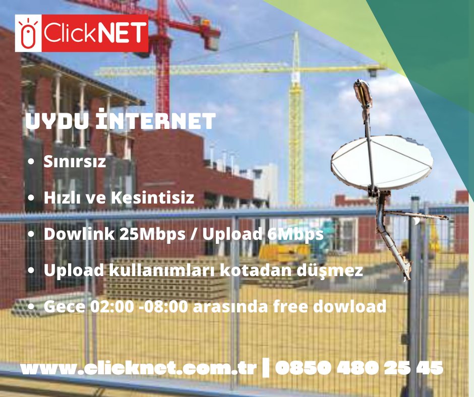 Gsm ve internet alt yapısı olmayan şantiye alanlarında Clicknet ile uydu üzerinden internet hizmeti almak artık çok kolay. #mimari #inşaatmühendisi #inşaat #yapı #insaatcilar #şantiye #yapi #mimarsinan #peyzajmimarligi #ölçüm #şantiyeşefi #şantiyeci #şantiyeler #arazi #arazideyiz