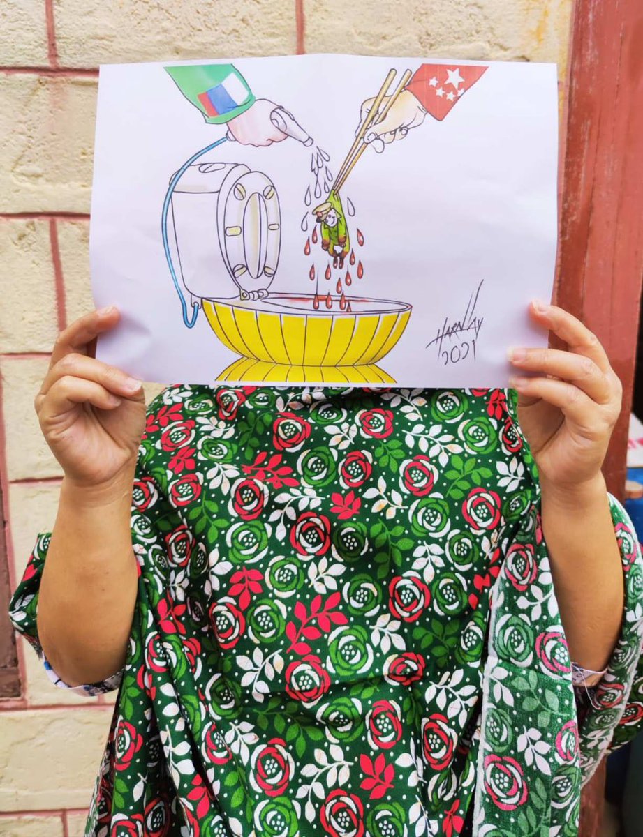 JeonLavendar20's tweet photo. Meaningful illustrations of #WhatsHappeningInMyanmar by youths in Hopone, Shan State. We will keep on protesting in every possible ways no matter how much Junta oppressed us violently.
#May3Coup
#MilkTeaAlliance  https://t.co/Pjfa1nvGvs